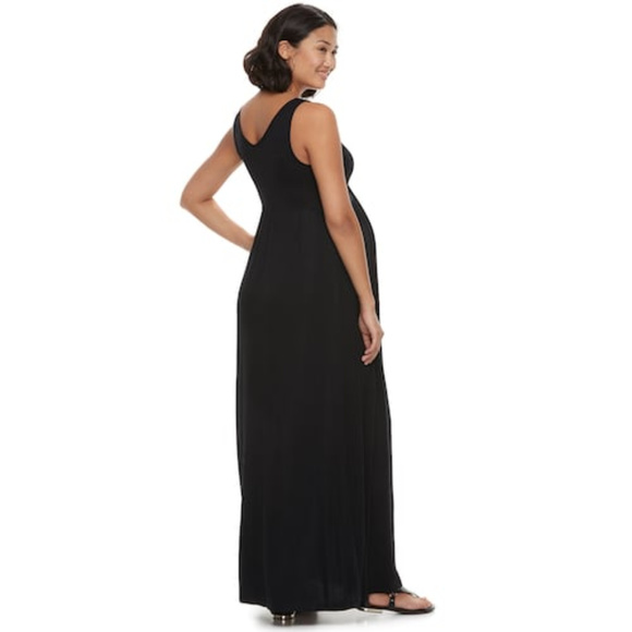 SOLD a:glow Maternity Burgundy Knot Maxi Dress - Picture 2 of 6